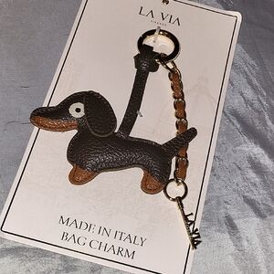 La Via Brown Dog Bag Charm Dashchund Ti M TL